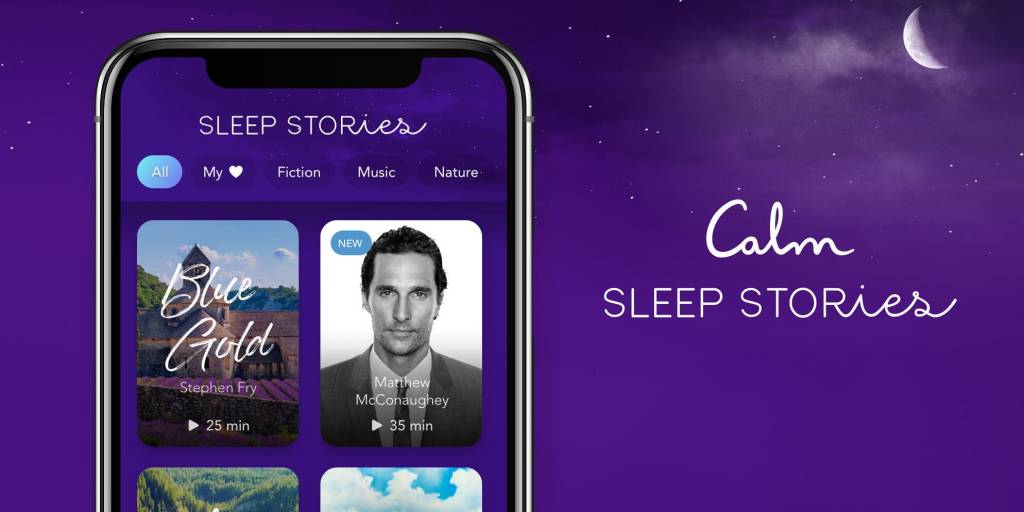 As histórias para dormir da Calm, com a versão narrada por Metthew McConaughey em destaque
