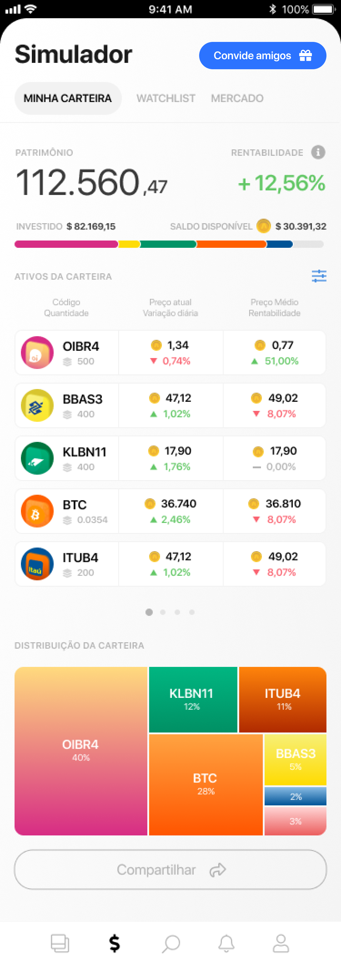 Simulador para usuários operarem na bolsa de valores
