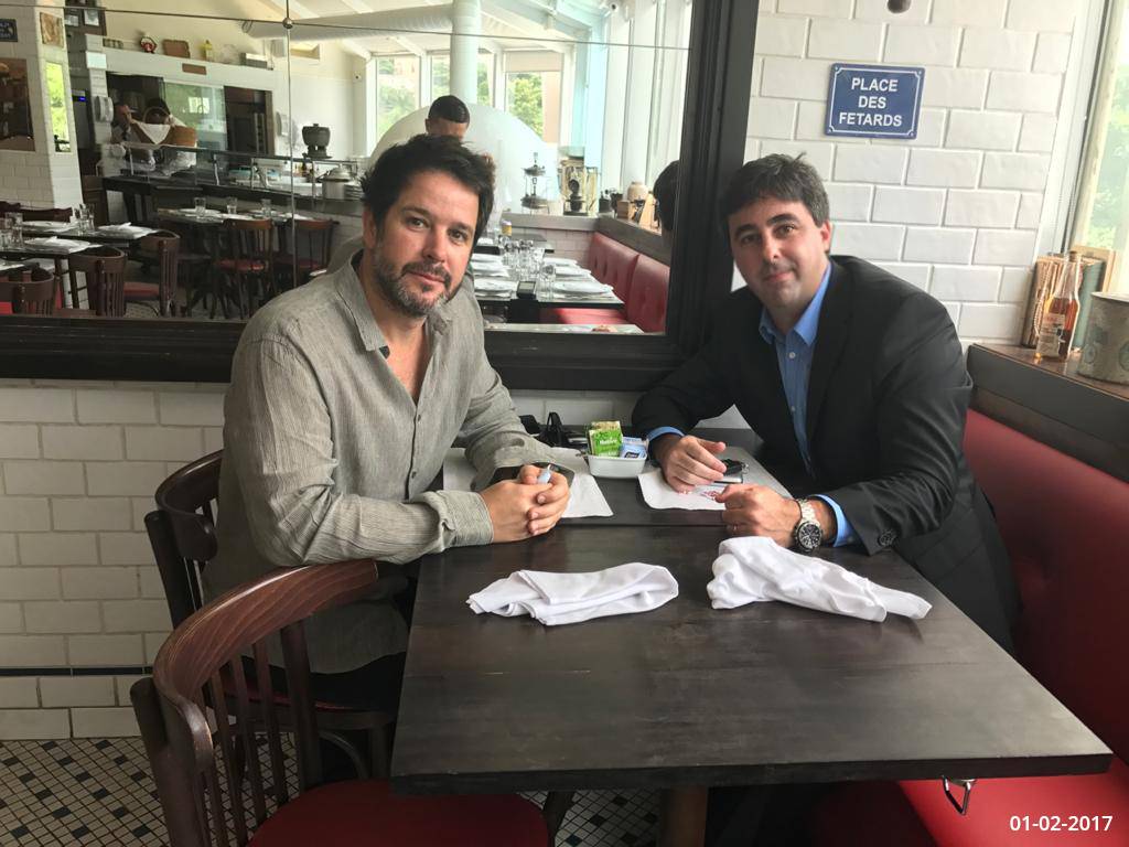 O ator Murilo Benício e Samy Botsman, sócio diretor da Faros Investimentos