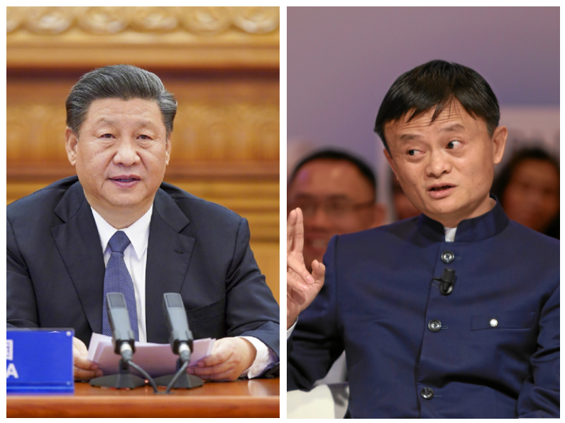 O presidente chinês, Xi Jinping, e o empresário Jack Ma (crédito: Reprodução)