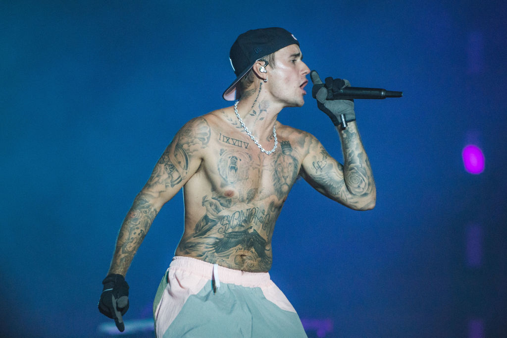 BUDAPEST, HUNGARY - AUGUST 12: Justin Bieber performs on day three of Sziget Festival 2022 on Óbudai-sziget Island on August 12, 2022 in Budapest, Hungary. (Photo by Joseph Okpako/WireImage)