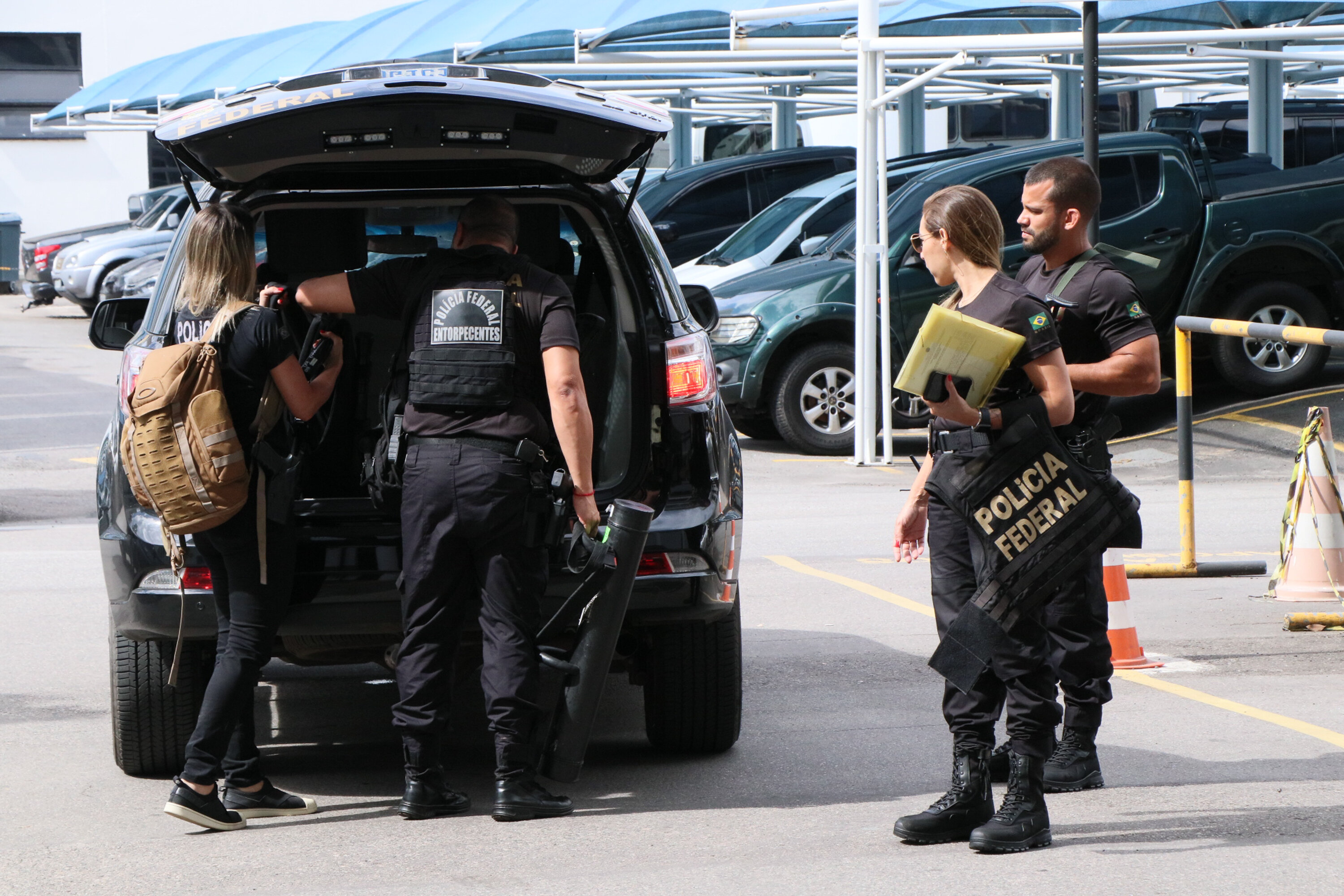 Policiais federais e civis do Distrito Federal deflagram a Operação Nero em 29 de dezembro de 2022 contra bolsonaristas suspeitos de envolvimento em atos de violência ocorridos no dia 12 em Brasília (Foto: JOSE LUCENA/THENEWS2/ESTADÃO CONTEÚDO)