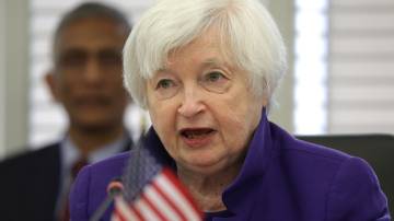 Janet Yellen, Secretária do Tesouro dos EUA, participa de uma mesa redonda sobre a Evolução dos Bancos Multilaterais de Desenvolvimento (MDB) durante as Reuniões de Primavera anuais do Grupo Banco Mundial e do Fundo Monetário Internacional (FMI) na sede do FMI em Washington, DC, em 12 de abril de 2023. O Banco Mundial e o FMI estão realizando suas reuniões de primavera de 10 a 16 de abril. (Foto de Alex Wong/Getty Images)