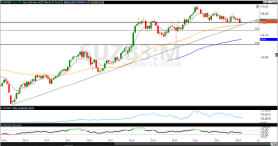 Análise de ações; análise técnica; SUZB3; KLBN11; swing trade