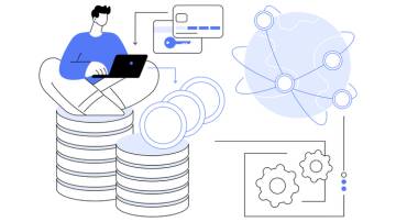 Ilustração de Ilustração vetorial de conceito abstrato de tokenização.