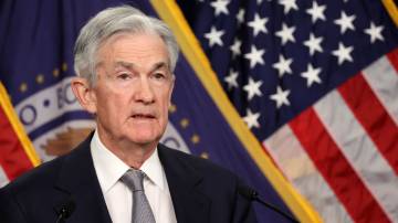 Presidente do Federal Reserve, Jerome Powell fala durante entrevista após reunião do Fomc (Kevin Dietsch/Getty Images)