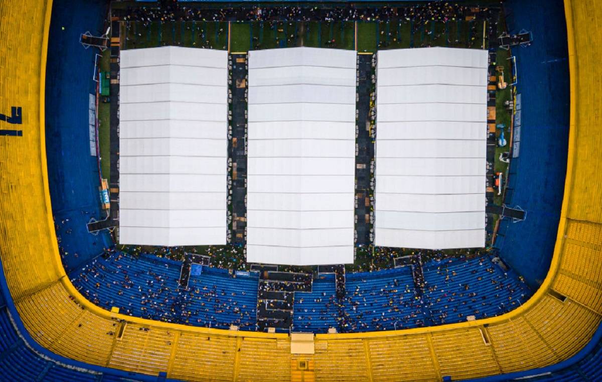 Vista aérea da Bombonera durante as eleições presidenciais no Boca Juniors, em 17 de dezembro de 2023 em Buenos Aires, Argentina (Marcelo Endelli/Getty Images)