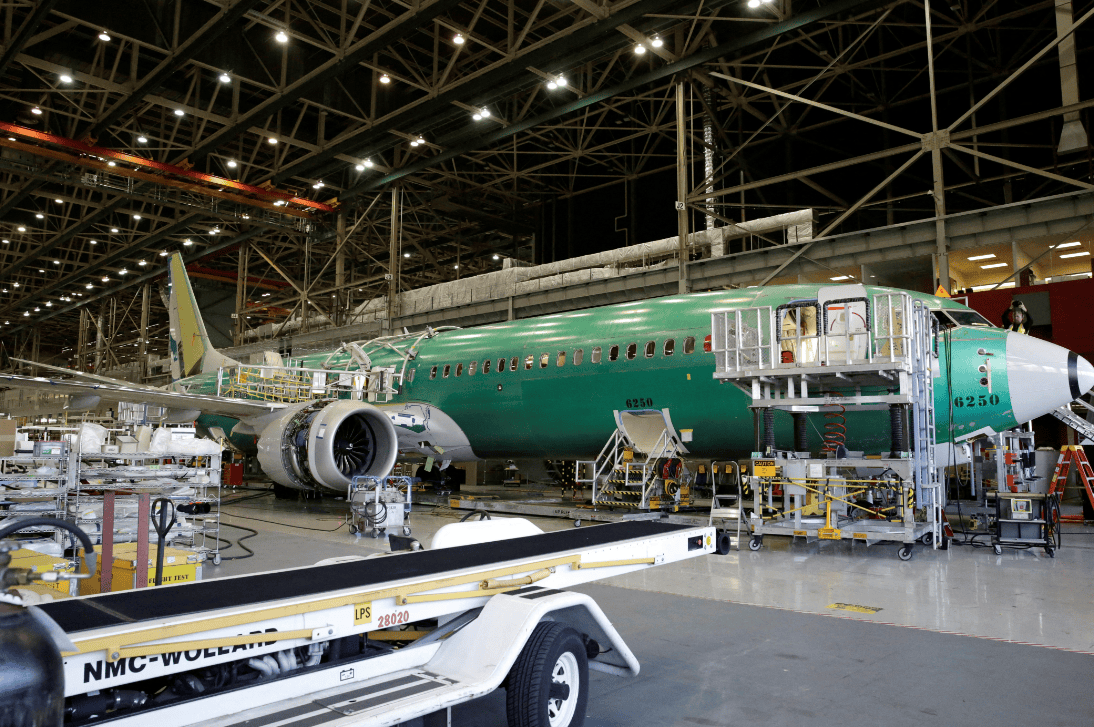 Avião 737 MAX-9 da Boeing em construção em unidade de produção em Renton, Washington (Foto: Jason Redmond/Reuters)

