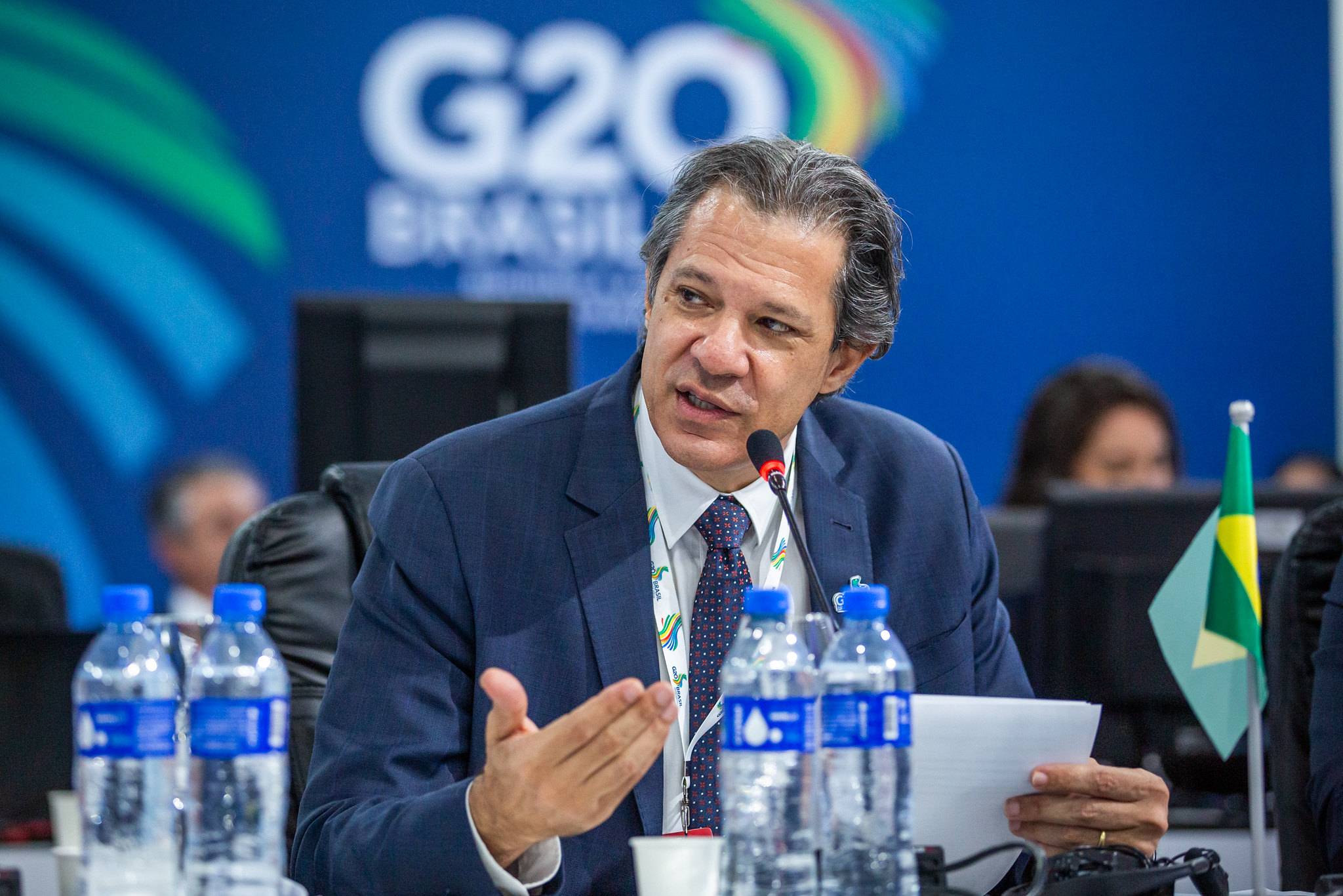 Fernando Haddad, ministro da Fazenda, em reunião no G20 (Foto: Diogo Zacarias/MF)