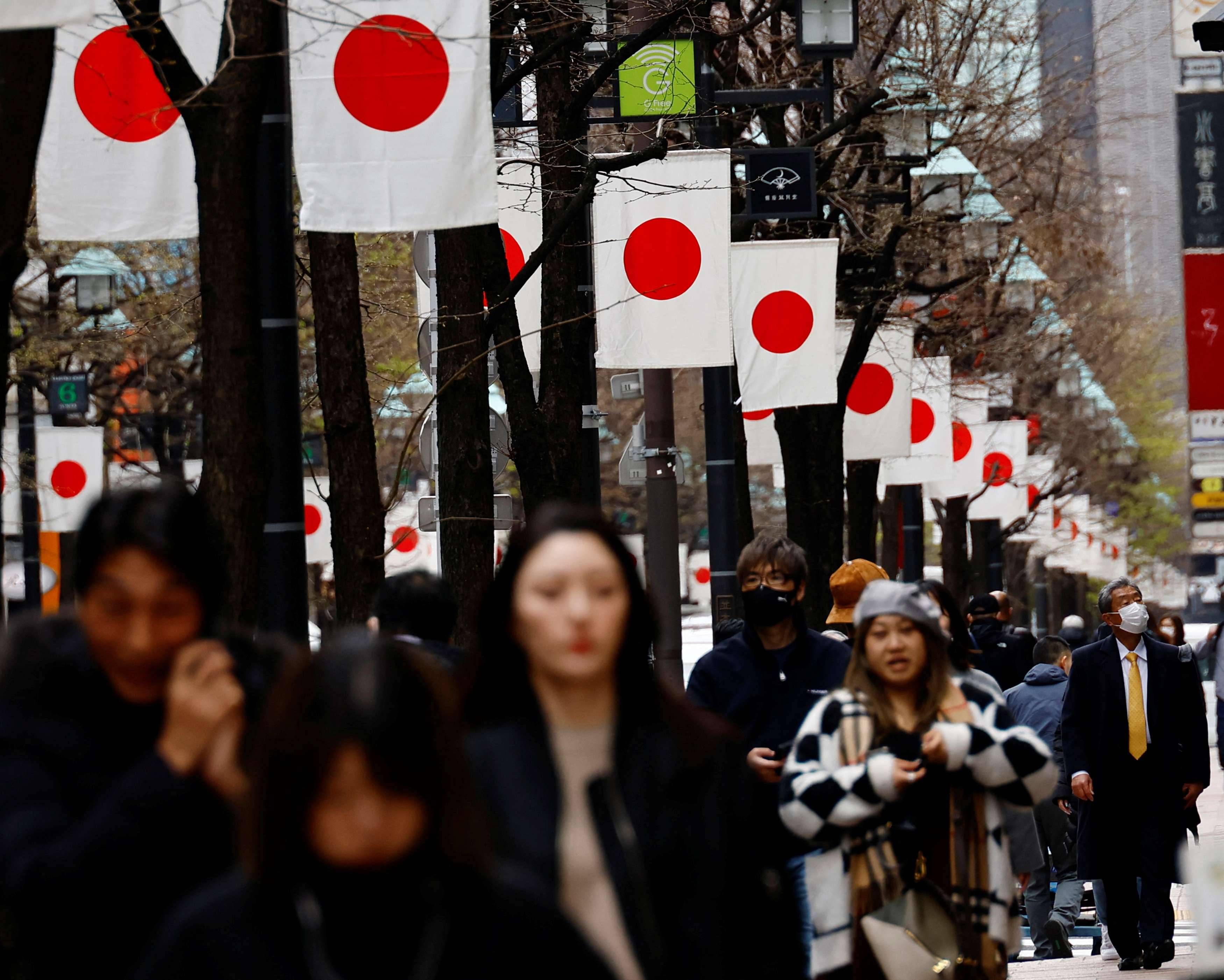 Distrito comercial em Tóquio, no Japão -  19/03/2024 (Foto: Kim Kyung-Hoon/Reuters)
