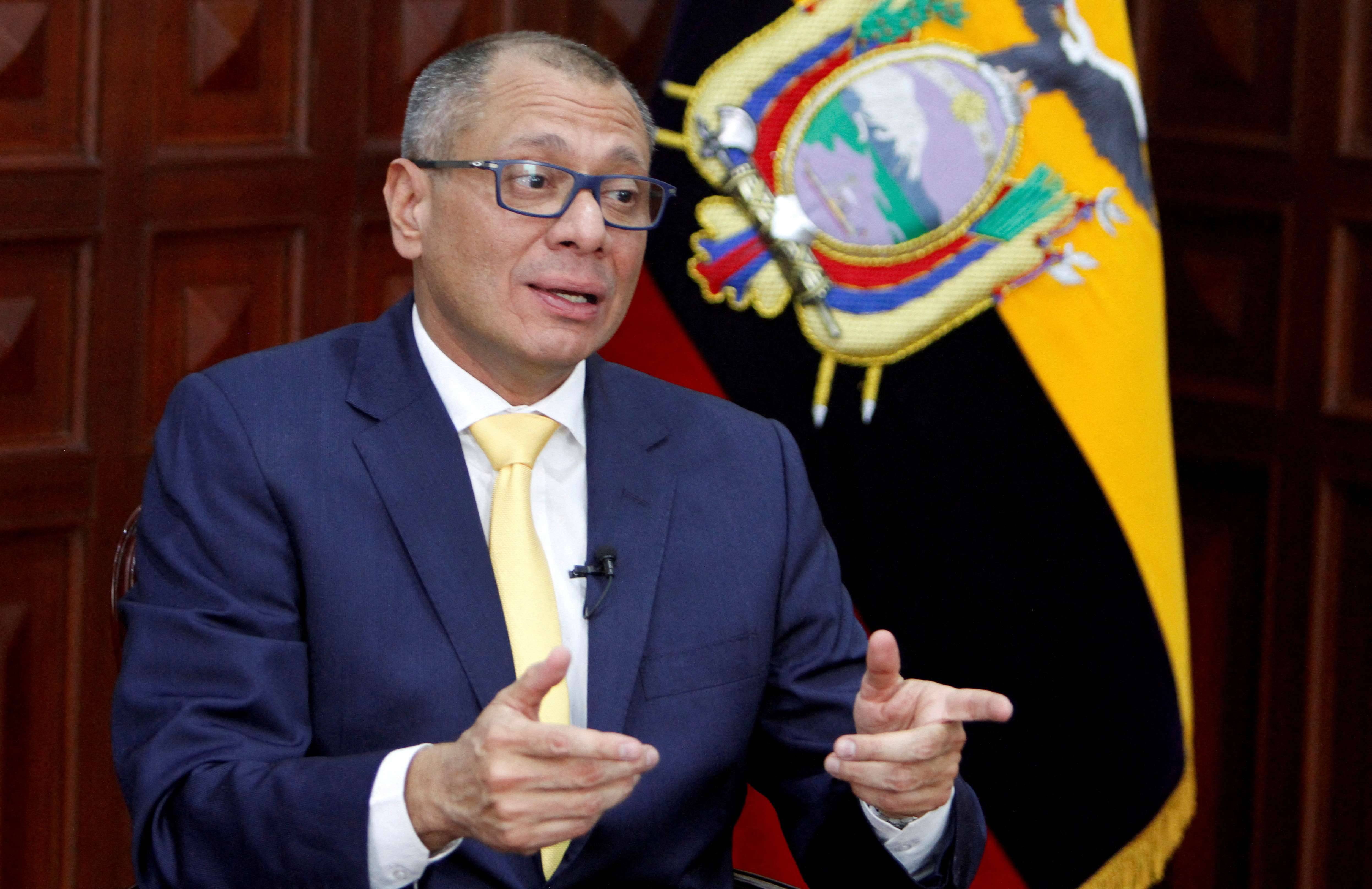 O vice-presidente do Equador, Jorge Glas, durante entrevista à Reuters no Palácio do Governo  (Reuters/Daniel Tapia)