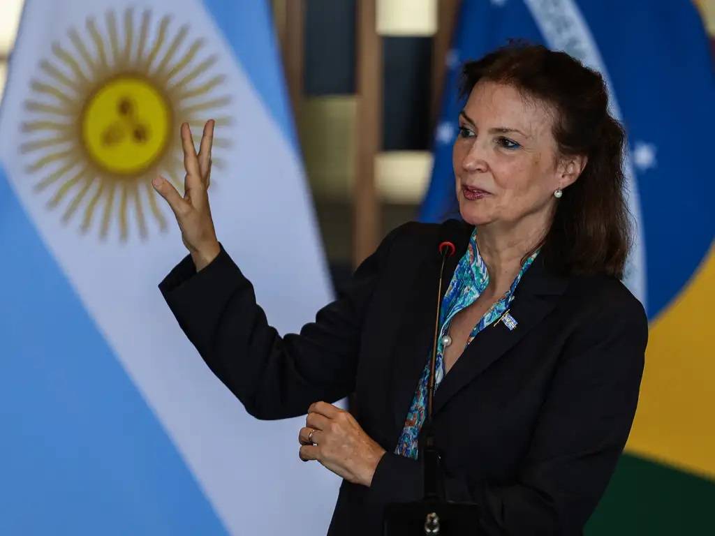 Ministra de Relações Exteriores da Argentina, Diana Mondino, em visita ao Brasil. Foto: José Cruz/Agência Brasil
