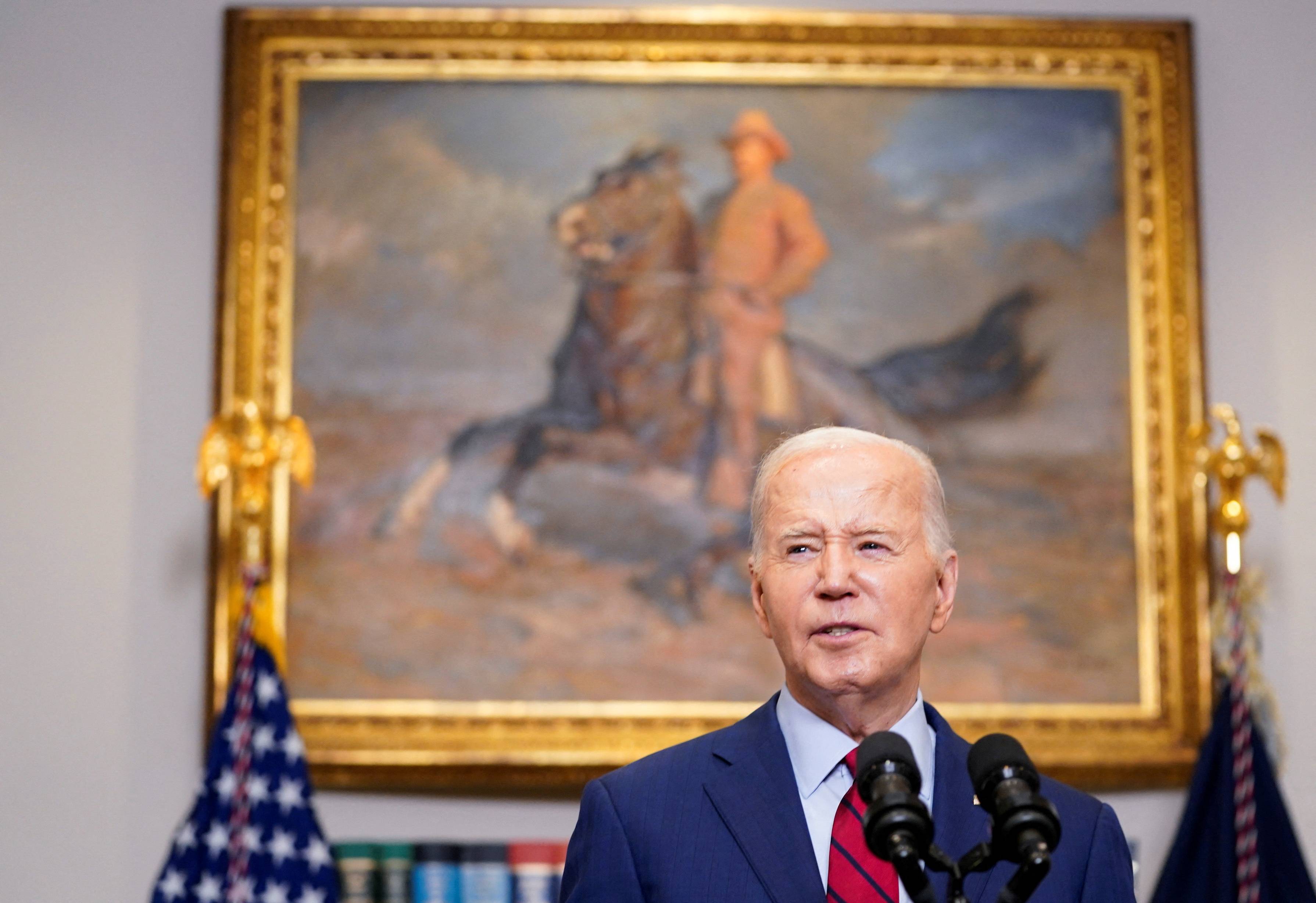 O presidente dos EUA, Joe Biden, durante briefing na Casa Branca - 
02/05/2024
(Reuters/Nathan Howard)