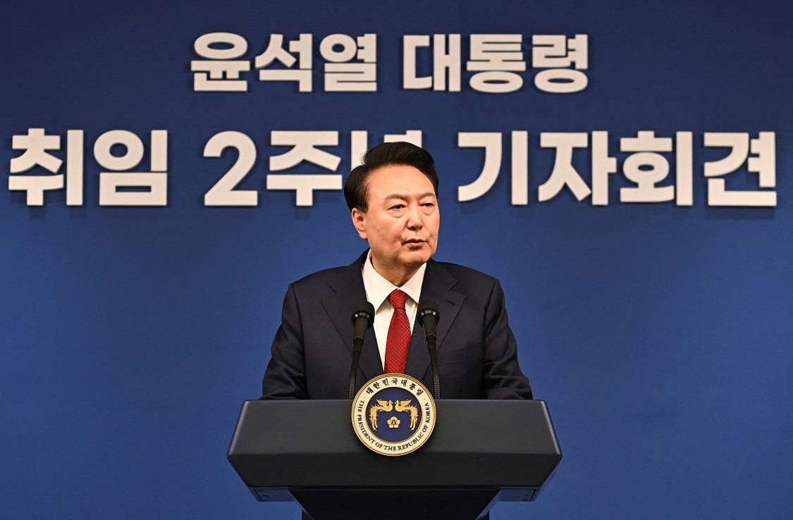 Yoon Suk-yeol em Seul (SONG KYUNG-SEOK/Pool via REUTERS)