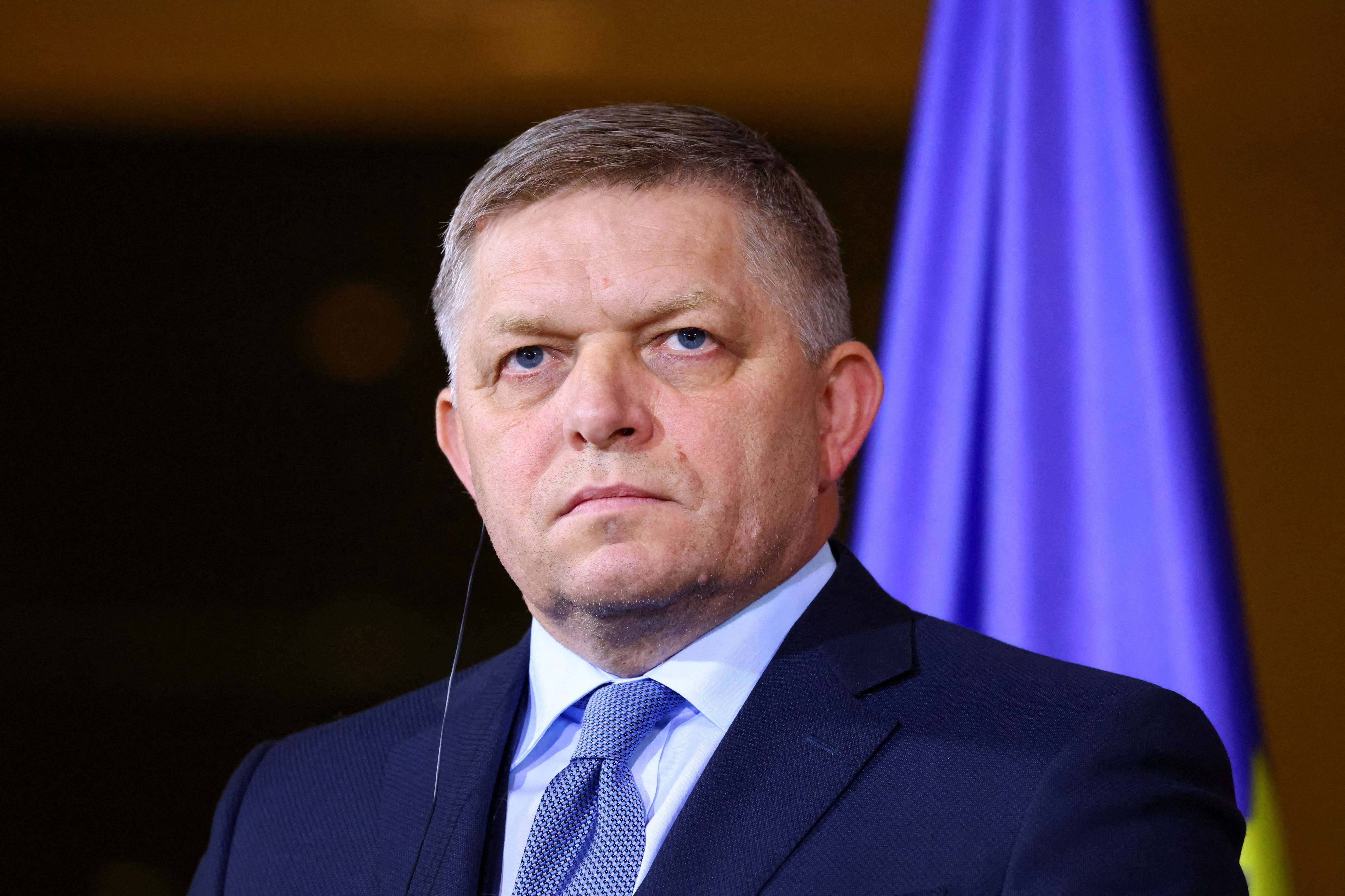 O premiê eslovaco Robert Fico em Berlim - 24/1/2024 (Reuters/Nadja Wohlleben)
