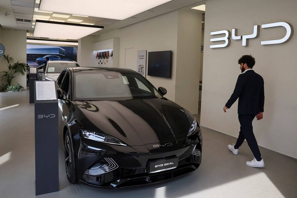 Automóvel da BYD em Milão, Itália 20/3/2024 REUTERS/Claudia Greco/Arquivo