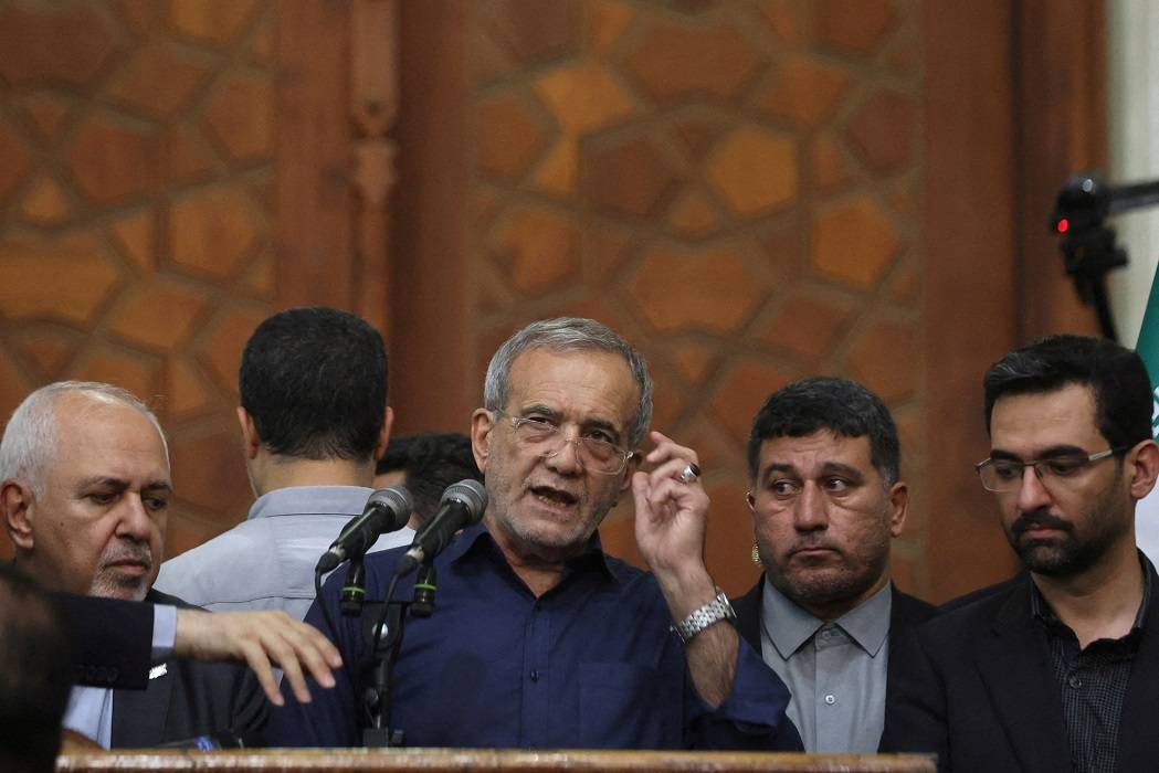 Presidente eleito do Irã, Masoud Pezeshkian
06/07/2024
Majid Asgaripour/WANA (West Asia News Agency) via REUTERS