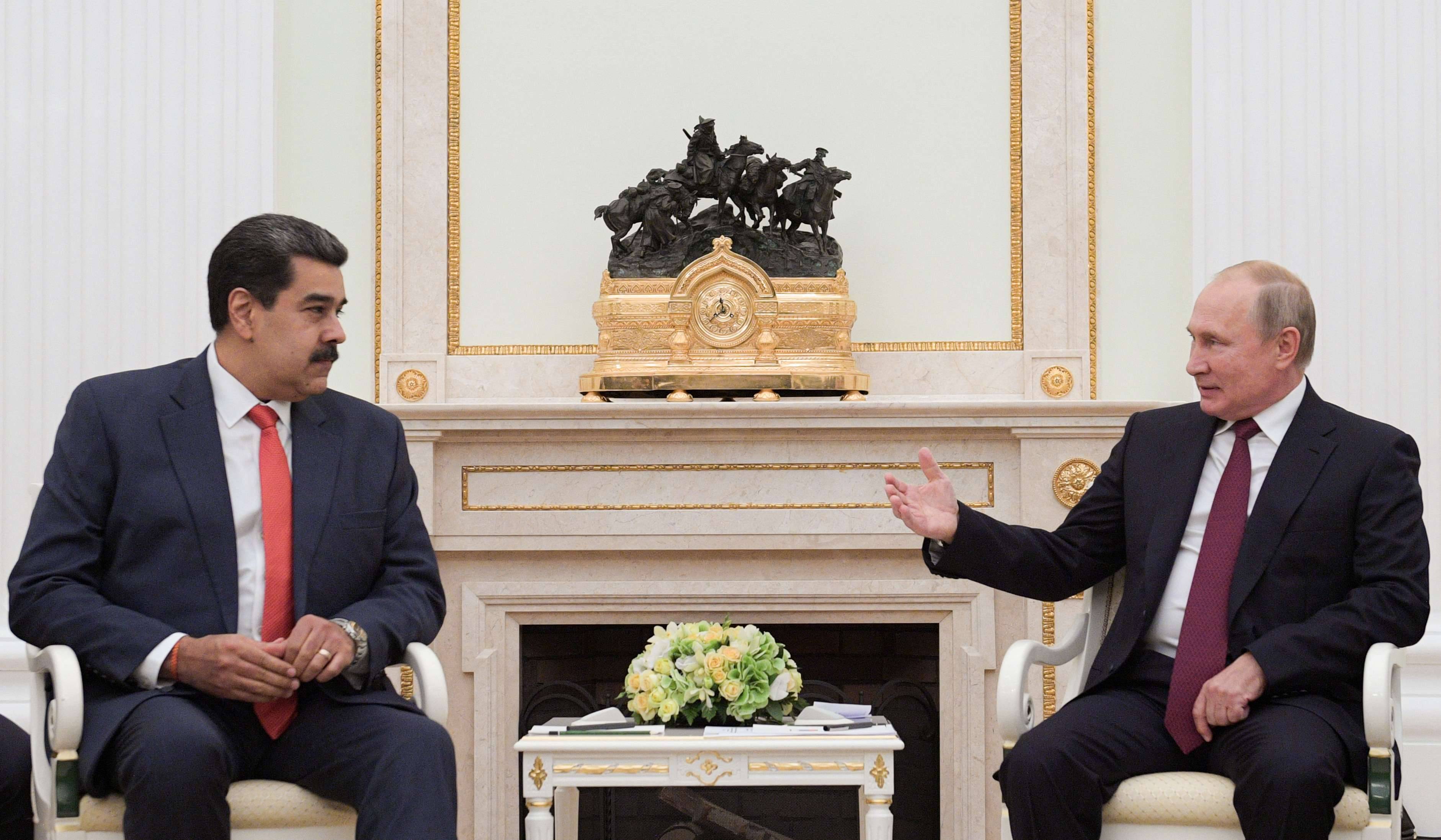 Putin e Maduro em Moscou em 2019 (Foto: Sputnik/Alexei Druzhinin/Kremlin via Reuters)