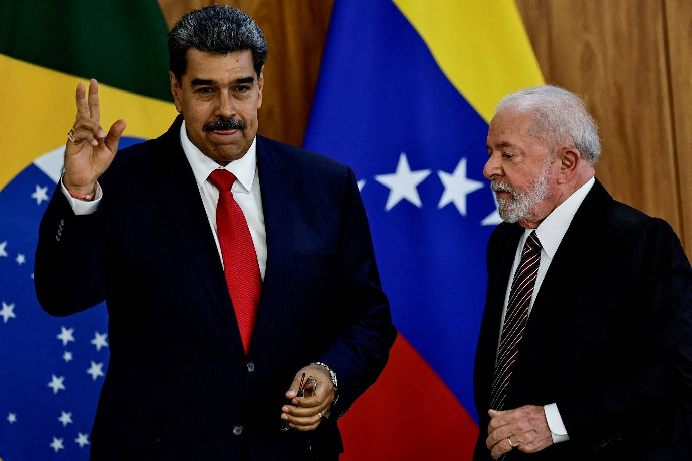 Os presidente Lula e Maduro no Palácio do Planalto
29/05/2023
(Foto: Ueslei Marcelino/Reuters)