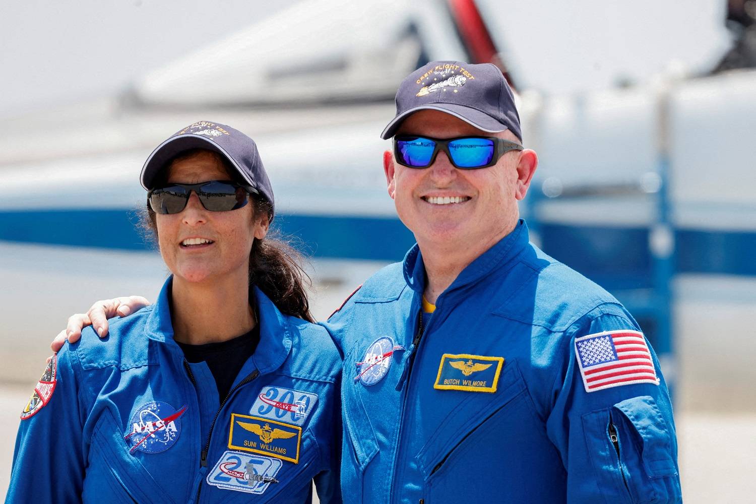Os astronautas da NASA Butch Wilmore e Suni Williams. 25 de abril de 2024. REUTERS / Joe Skipper / Foto de arquivo