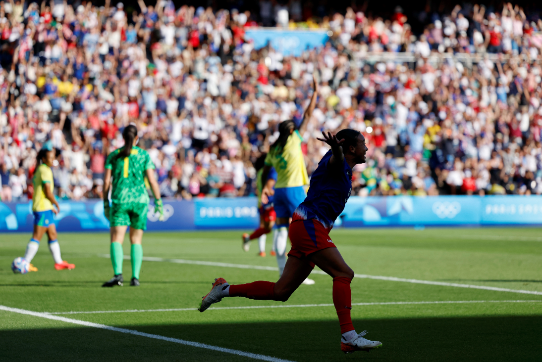 Jogo Brasil X EUA da de futebol feminino nas Olimpíadas Paris 2024 (REUTERS/Lisa Leutner)