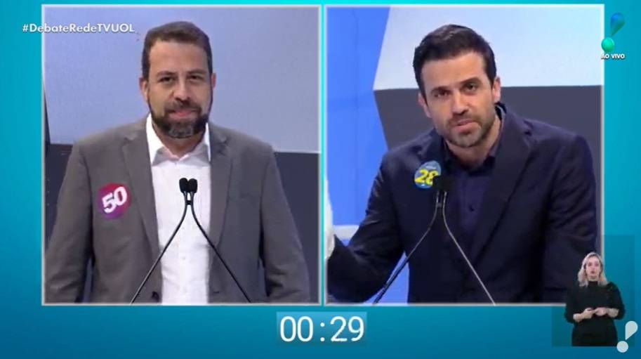 Guilherme Boulos (PSOL) e Pablo Marçal (PRTB) (Foto: Reprodução/YouTube)