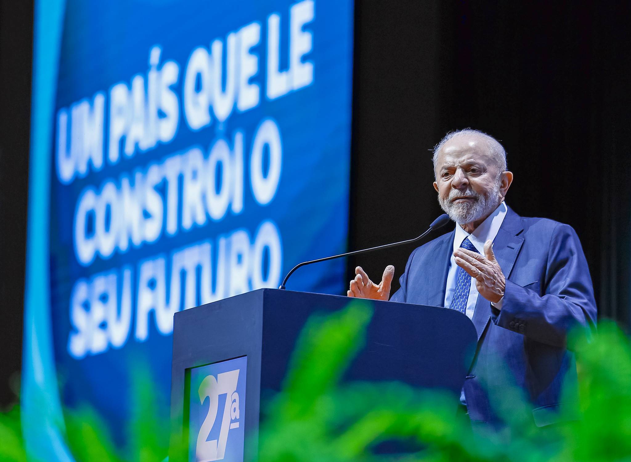 O presidente Luiz Inácio Lula da Silva (PT), durante a abertura da 27ª edição da Bienal Internacional do Livro de São Paulo (Foto: Ricardo Stuckert/PR)