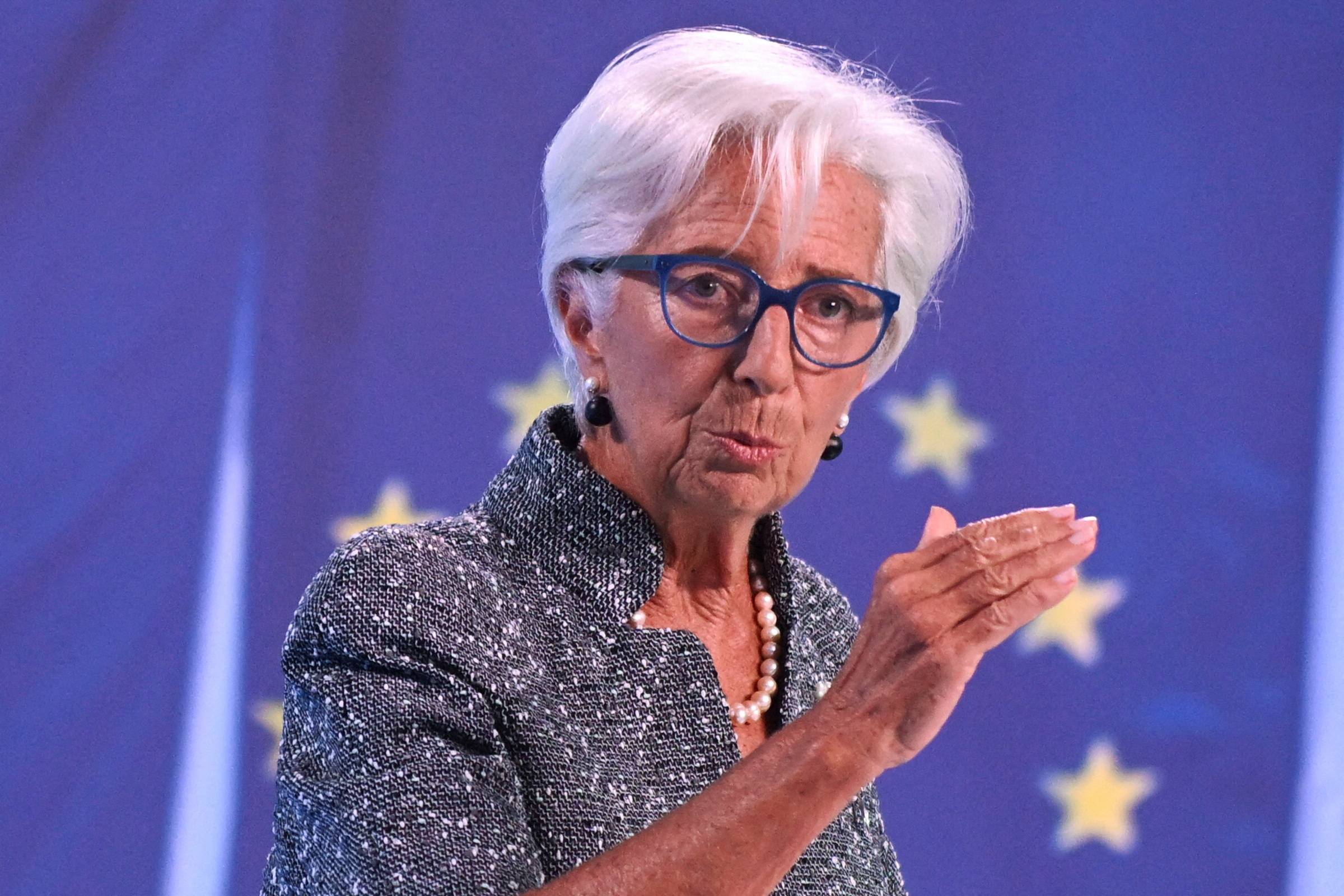 Christine Lagarde, presidente do BCE, fala com repórteres após a reunião de política monetária em Frankfurt, Alemanha
- 12/09/2024
(Foto: REUTERS/ Jana Rodenbusch)