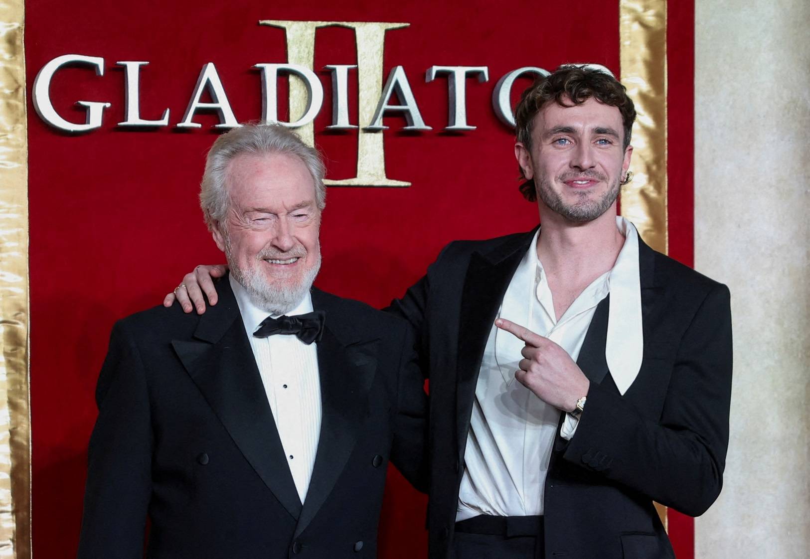 Ridley Scott e Paul Mescal comparecem à estreia mundial de ‘Gladiador II’ em Londres, Reino Unido, em 13 de novembro de 2024. REUTERS/Mina Kim
