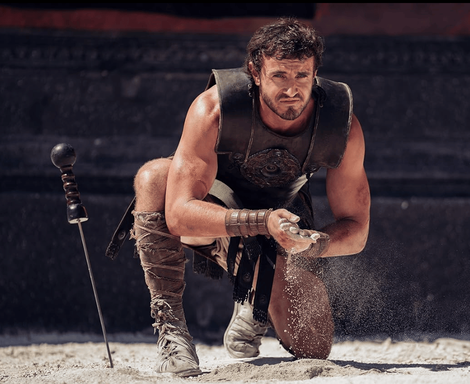Paul Mescal em "Gladiador 2" (Aidan Monaghan/Paramount Pictures)