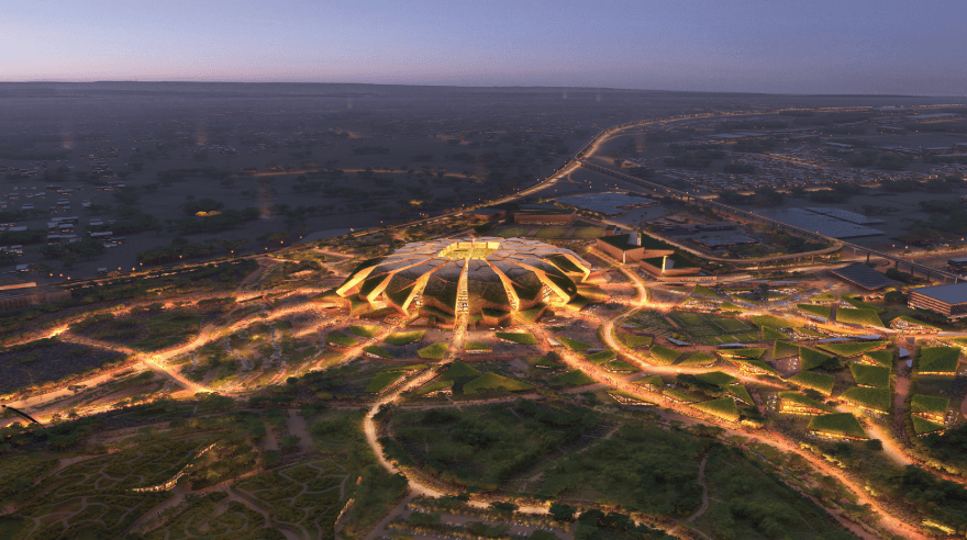 Estádio Internacional Rei Salman – Plano Diretor Noturno (Populous)