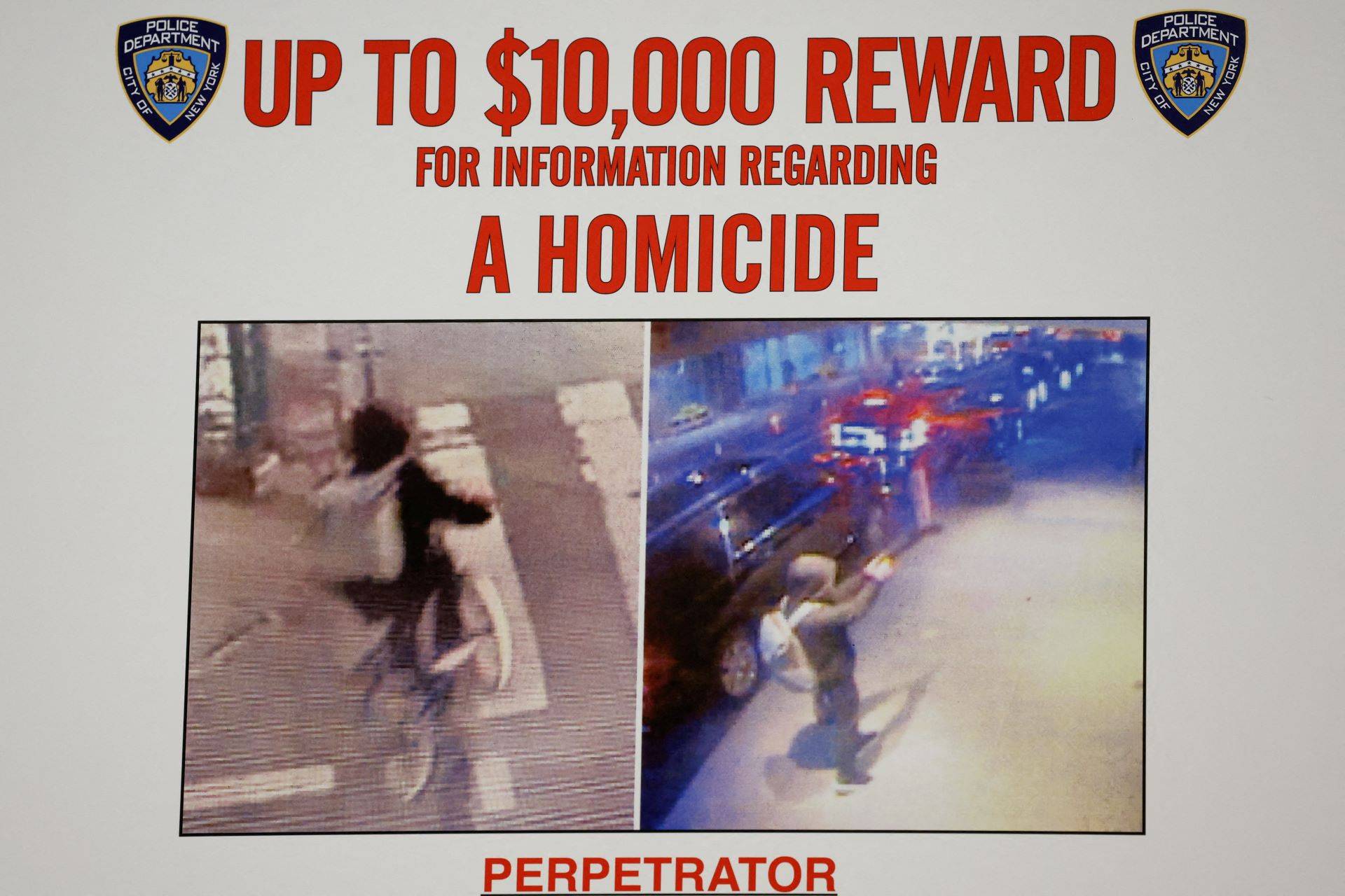 Imagens de câmeras de segurança mostram o atirador envolvido no assassinato de Brian Thompson, em Nova York – 04/12/2024 (Foto: Mike Segar/Reuters)