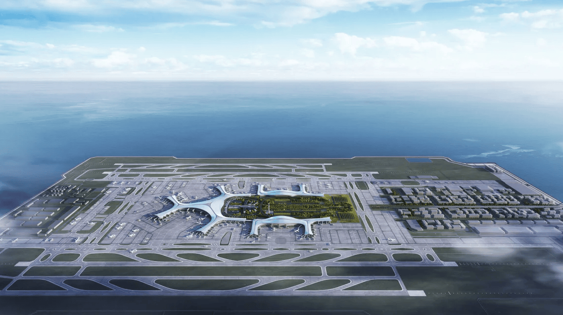 Uma representação artística do Aeroporto Internacional da Baía de Jinzhou, em Dalian, China (Divulgação/Aeroporto Internacional de Dalian)