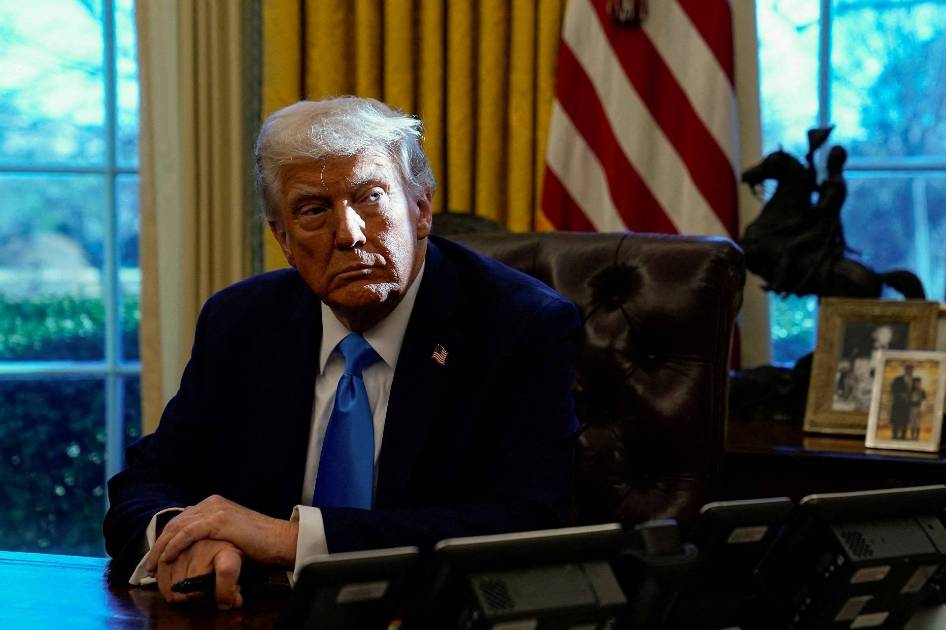 Presidente dos EUA, Donald Trump 
04/02/2025
REUTERS/Elizabeth Frantz