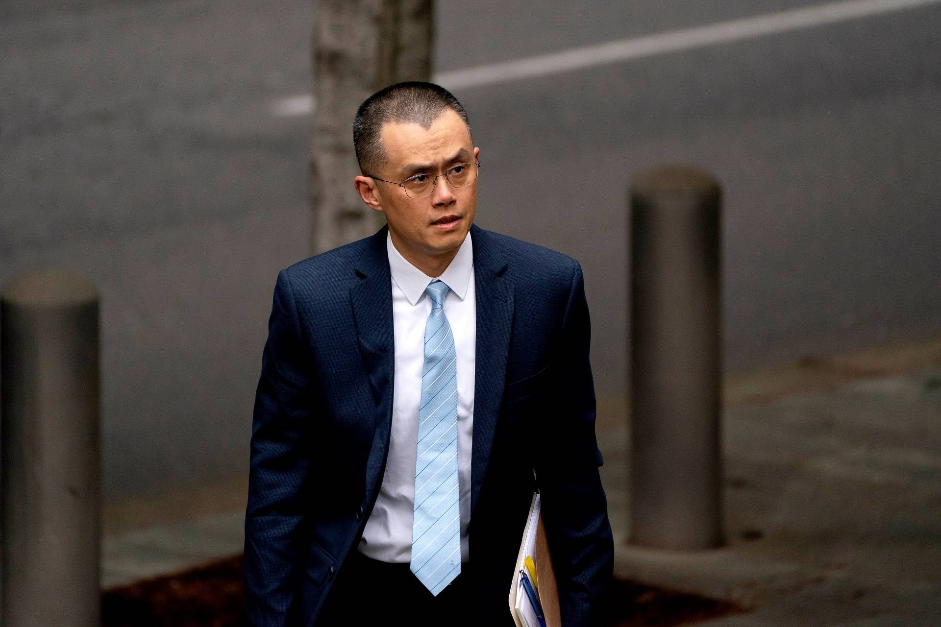 Changpeng Zhao no tribunal federal em Seattle, Washington, no ano passado. Fotógrafo: David Ryder/Bloomberg