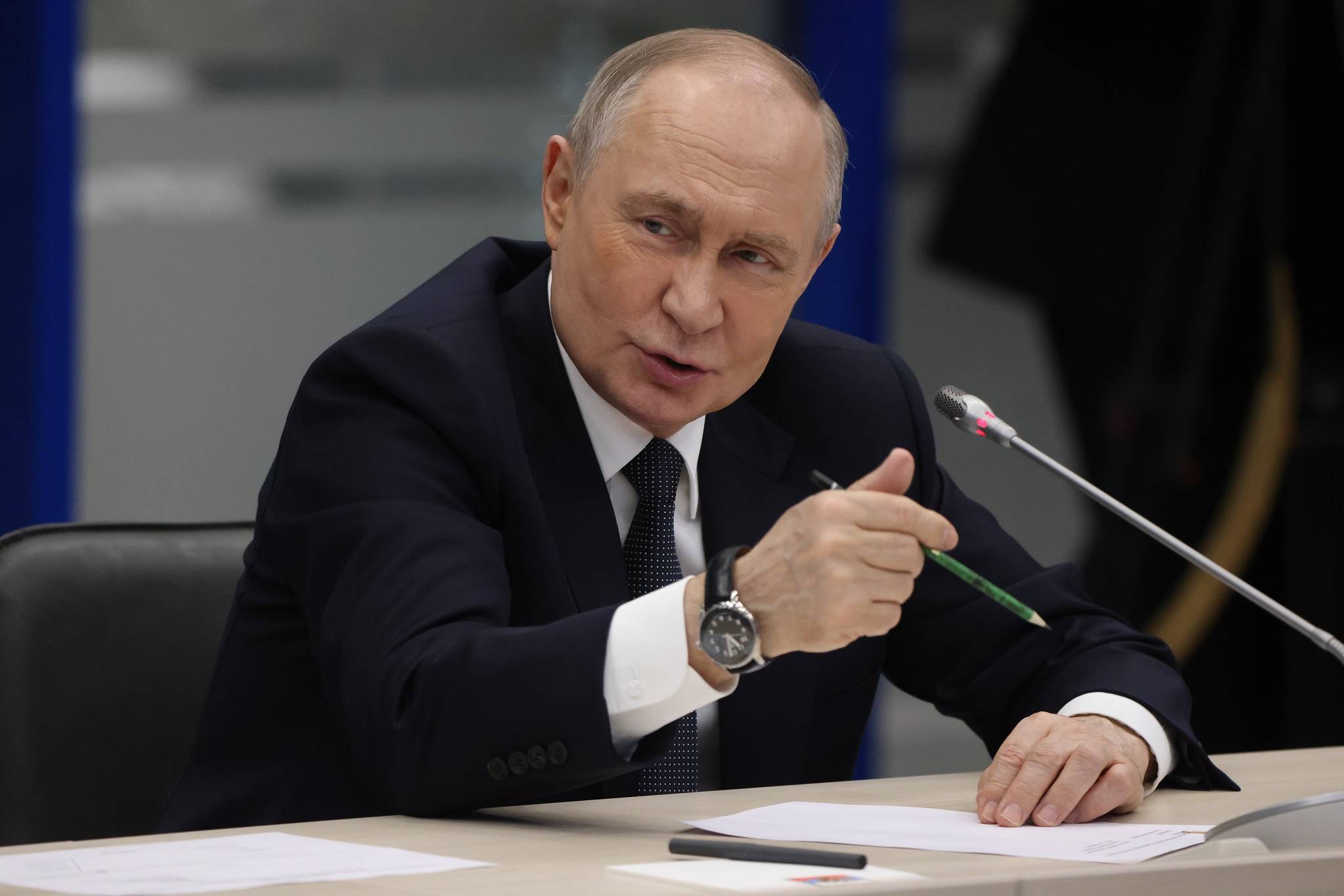 Vladimir Putin em Murmansk, Rússia, no dia 26 de março.

Fotógrafo: Getty Images
