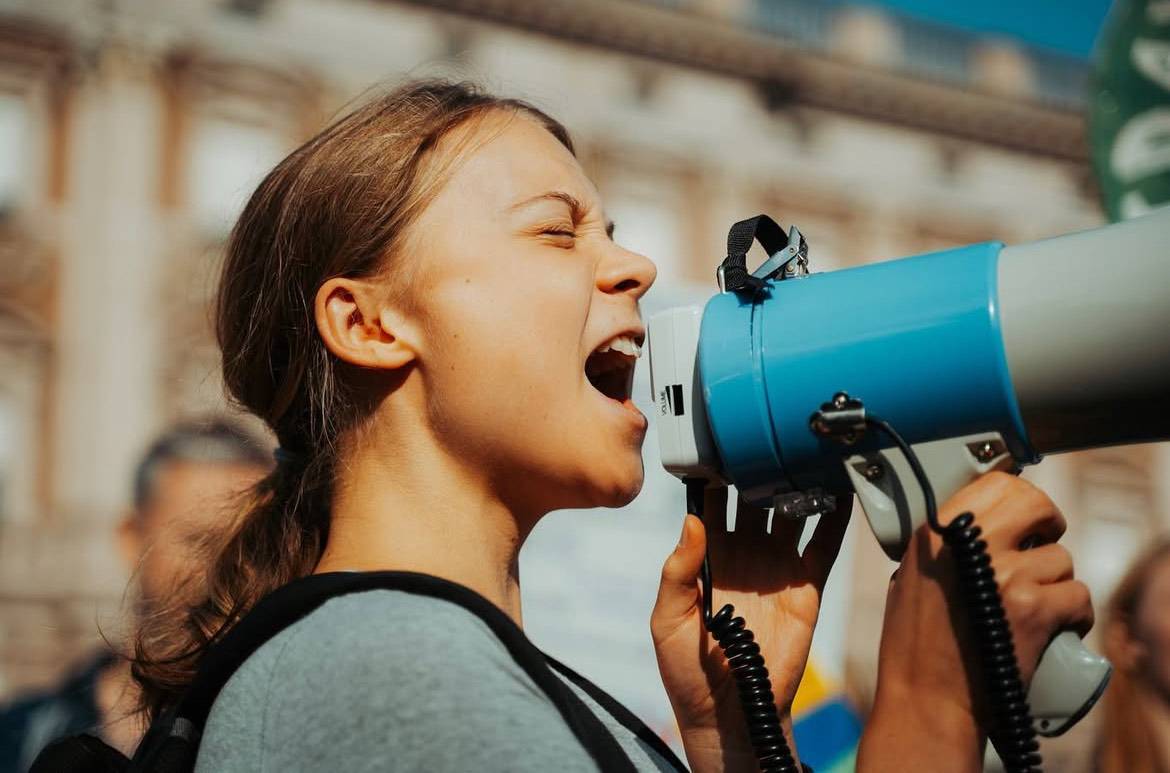Greta Thunberg em evento pelo clima em Estocolmo, Suécia (fevereiro/2023)