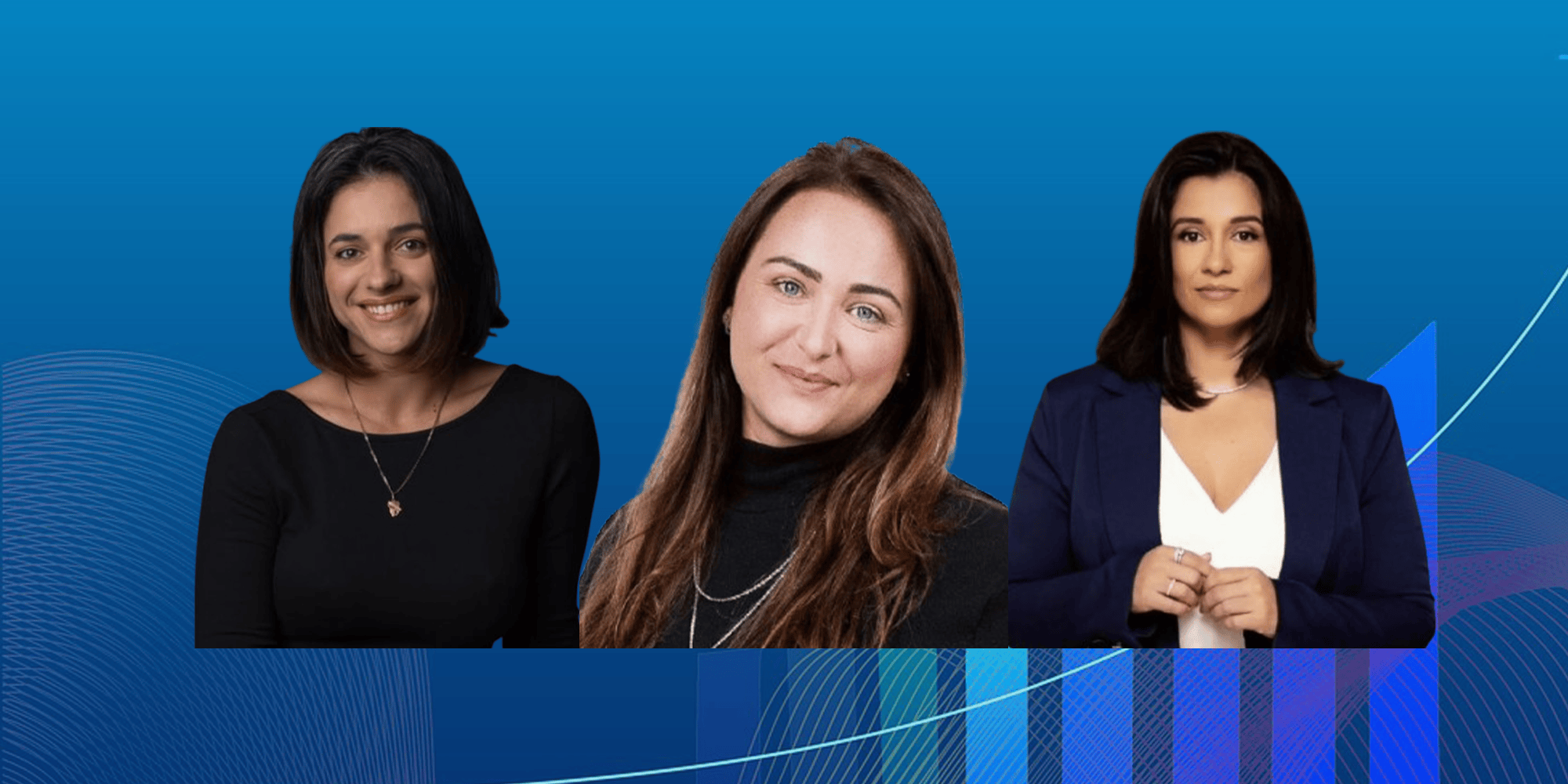 Tatiane Stefani, Mari Damaceno e Pam Semezzato são traders. Montagem: InfoMoney