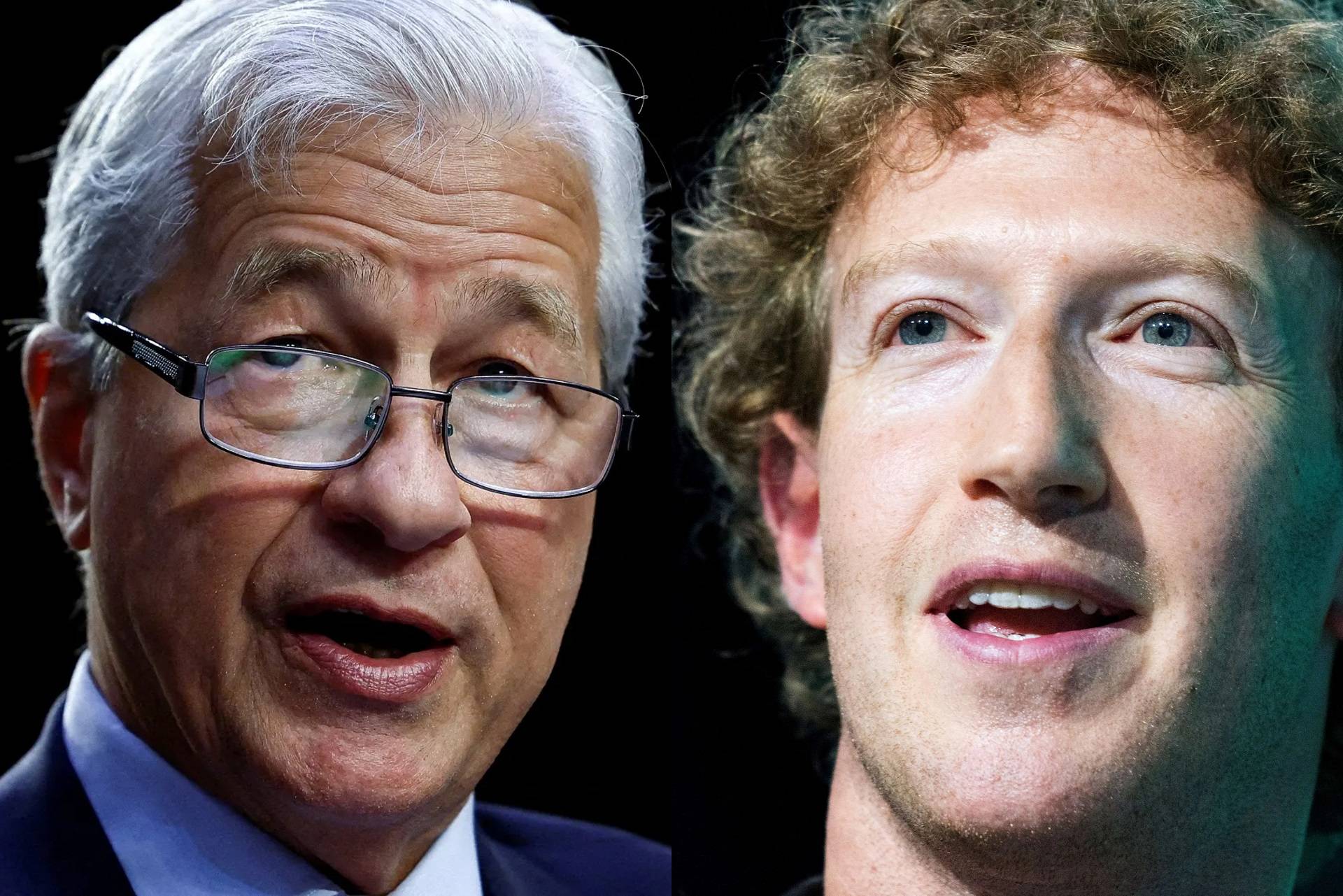 Jamie Dimon e Mark Zuckerberg (Foto: Montagem/REUTERS/Evelyn Hockstein/REUTERS/Laure Andrillon)