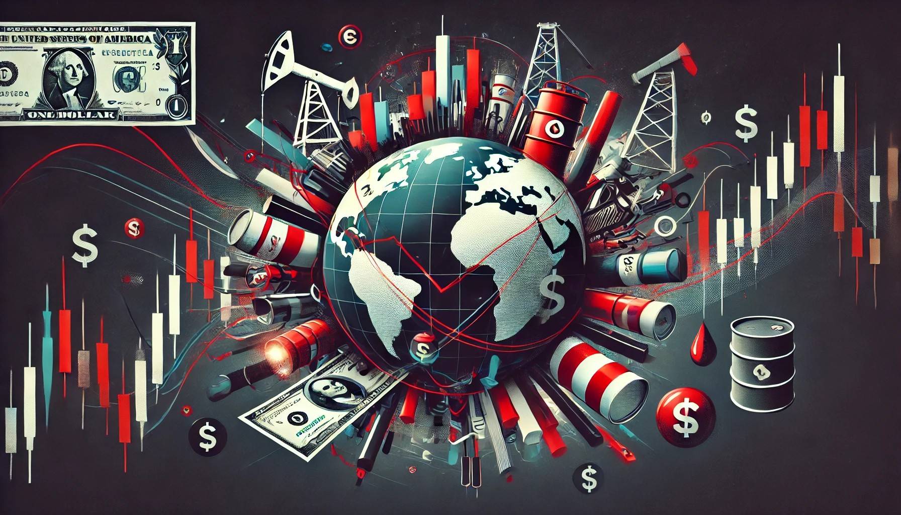 Imagem conceitual representando turbulência financeira global. Imagem: ChatGPT