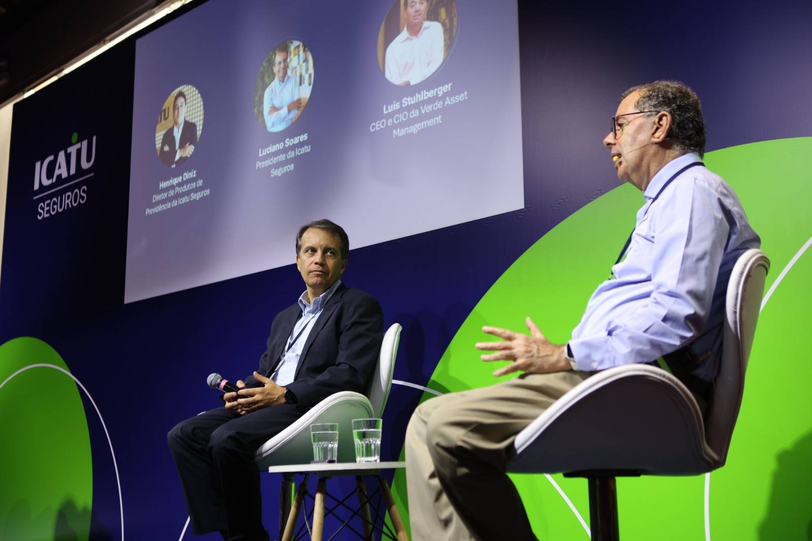 Luís Stuhlberger, presidente da Verde Asset, com Luciano Soares, CEO da Icatu Seguros, em lançamento de fundo de previdência privada   (Foto: Divulgação/Icatu) 
