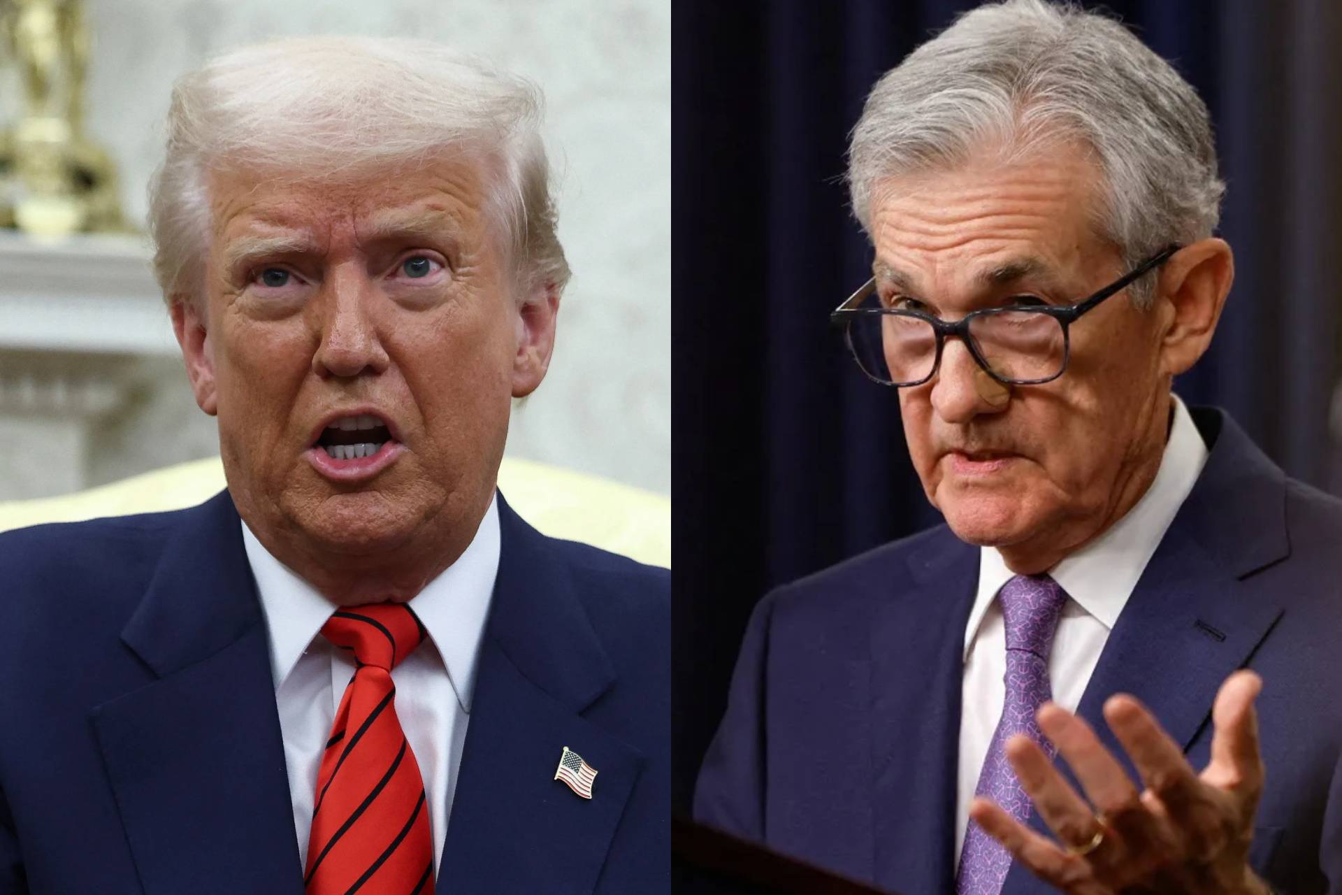 Donald Trump e Jerome Powell (Foto: REUTERS/Evelyn Hockstein)