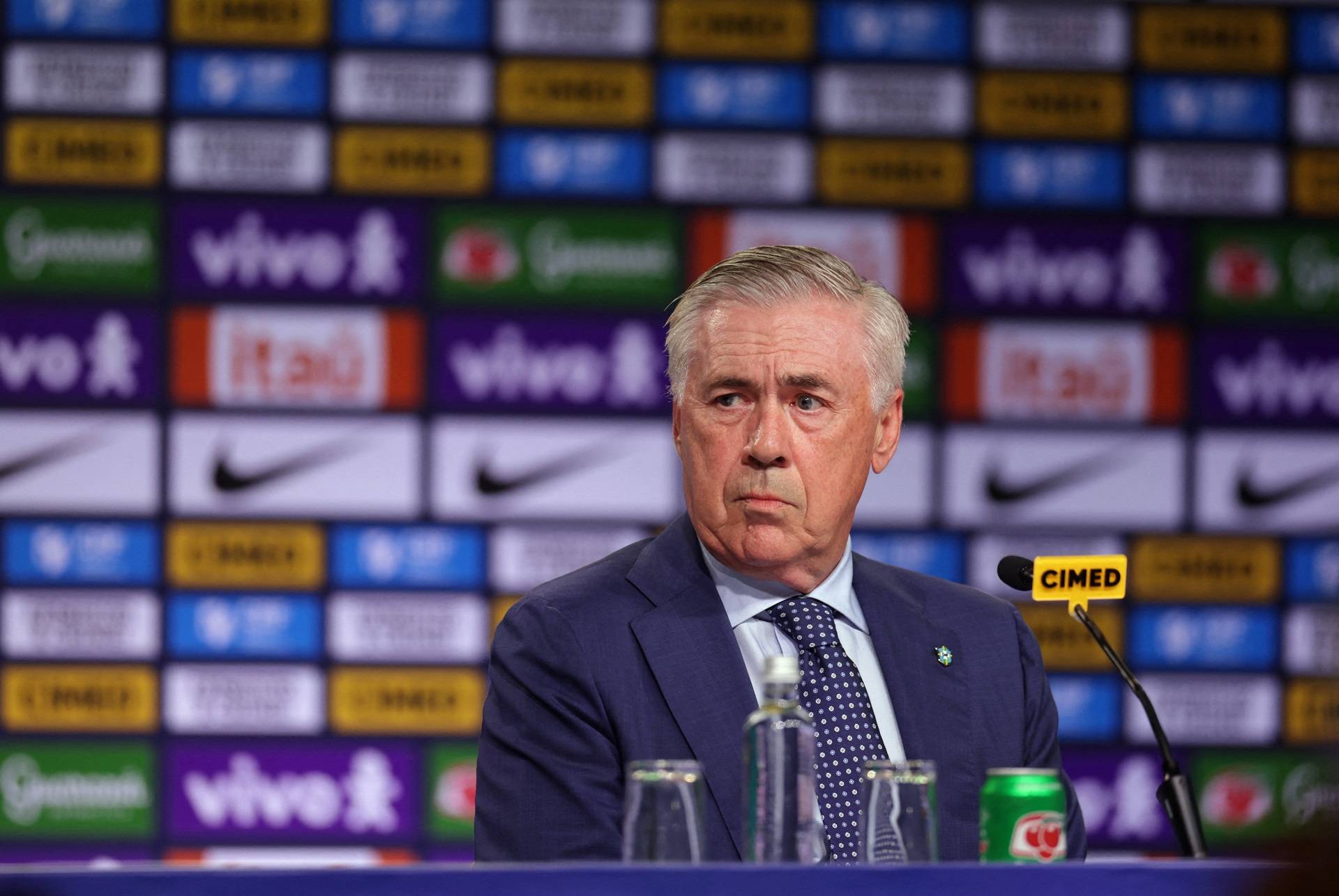 Apresentação do novo técnico da seleção brasileira, Carlo Ancelotti - 26/05/2025  (Foto: REUTERS/Ricardo Moraes)