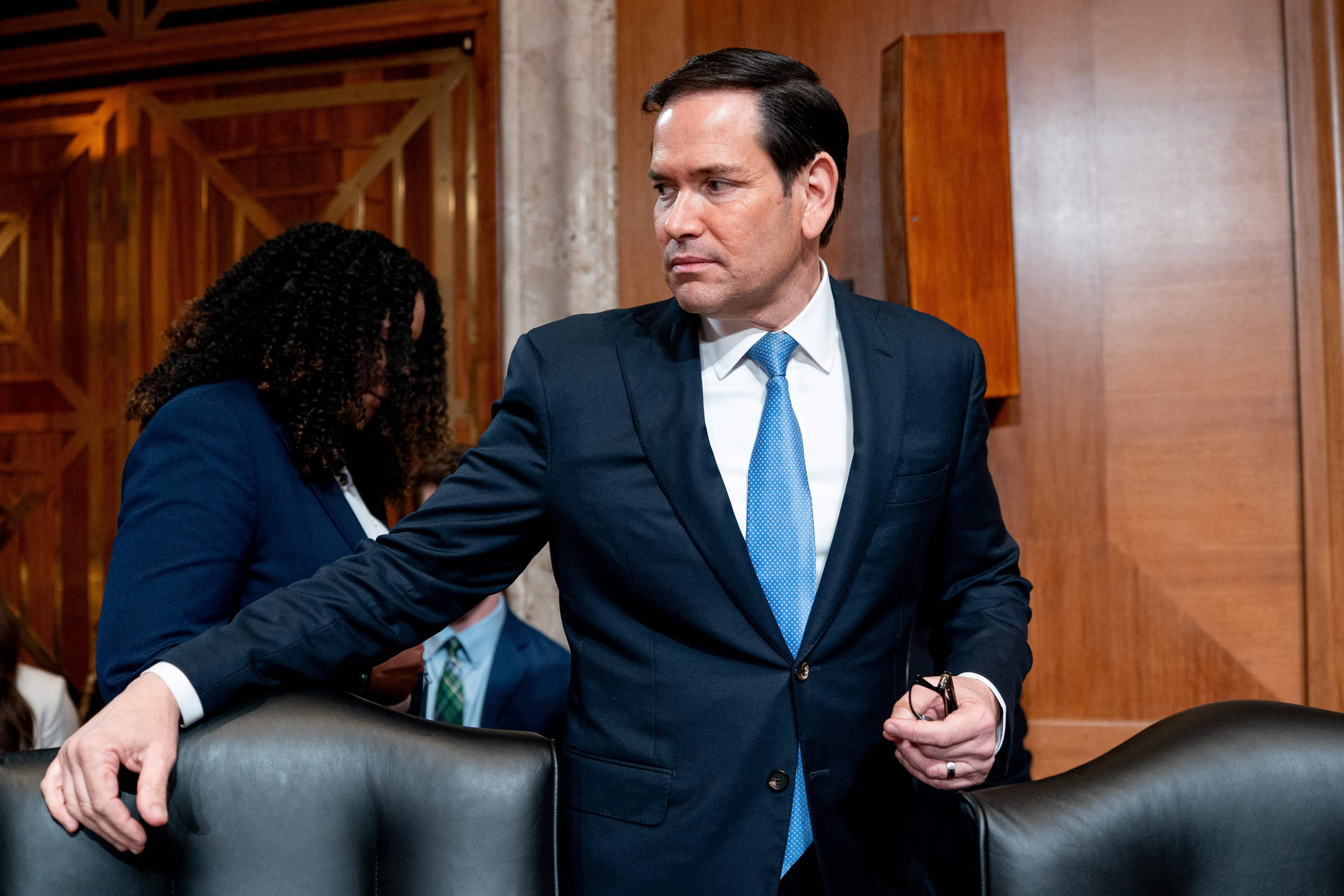 Marco Rubio, secretário de Estado dos EUA, durante audiência do Subcomitê de Apropriações do Senado sobre Estado, Operações Exteriores e Programas Relacionados, em Washington, DC, na terça-feira, 20 de maio de 2025 (Bloomberg)