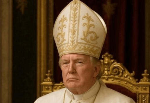 Foto criada por inteligência artifical que mostra Donald Trump vestido de Papa (Fonte: perfil da Casa Branca no X)