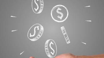 The money writes with white chalk is on hand, draw concept.