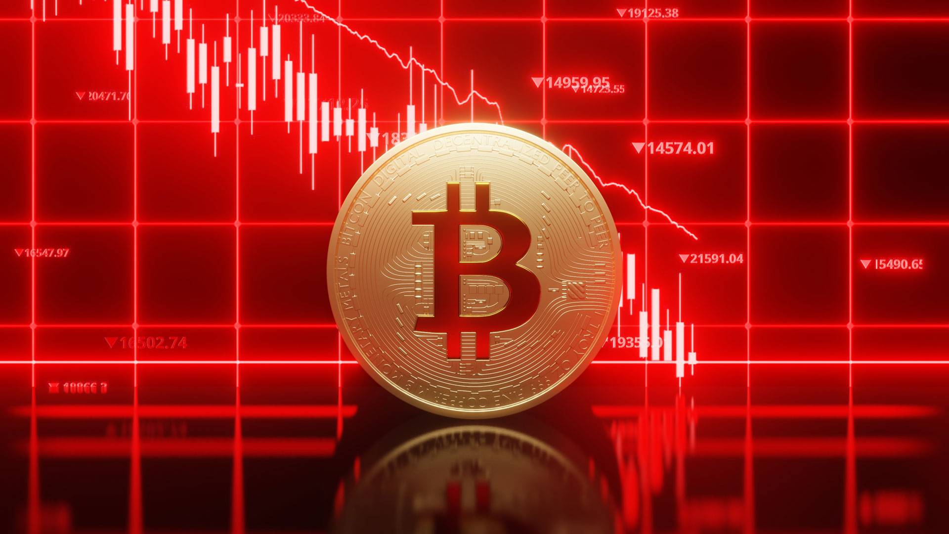 Imagem ilustra movimento negativo de criptomoedas como Bitcoin (Imagem gerada com auxílio IA/Leonardo Albertino)