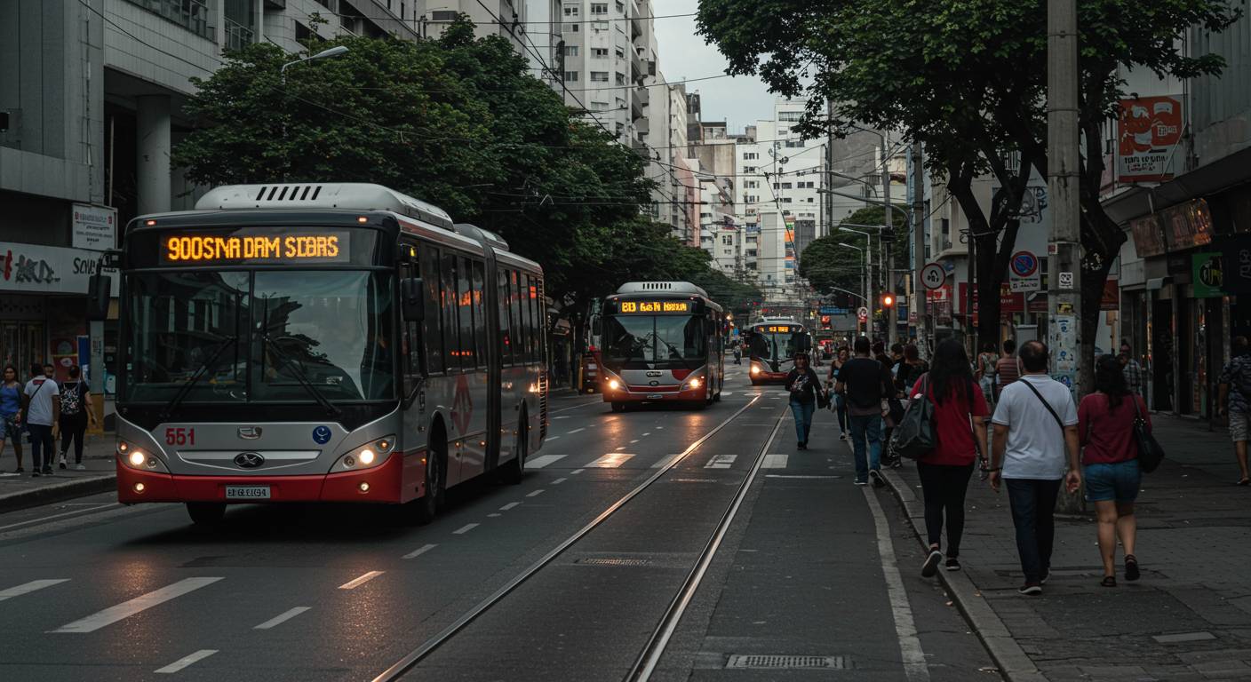 Imagem ilustrativa com ônibus representa o setor de transportes público no país