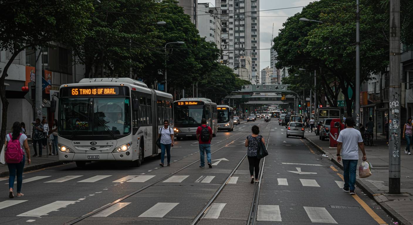 Imagem ilustrativa com ônibus representa o setor de transportes público no país