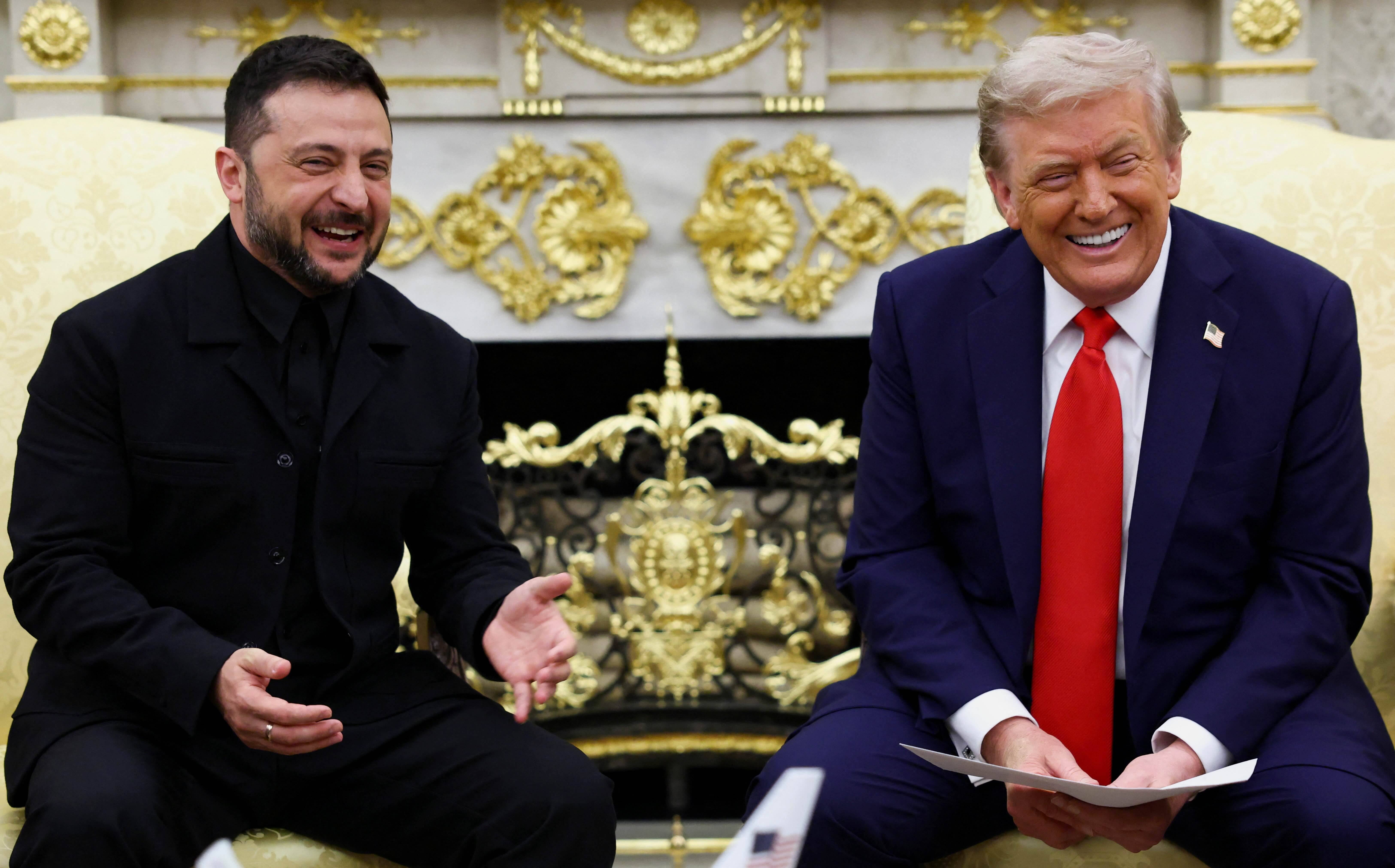 Presidente americano, Donald Trump em encontro do líder ucraniano, Volodymir Zelensky, na Casa Branca - REUTERS/Kevin Lamarque